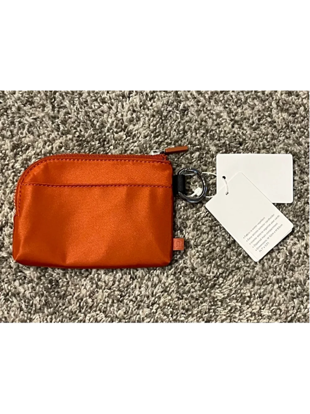 Lululemon Clippable Card Pouch, Autumn Rust/Black, NWT
